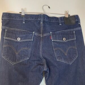 Levi's 569 Loose Straight Mens Dark Wash Denim Jeans 38x32 Utility Tab Pockets